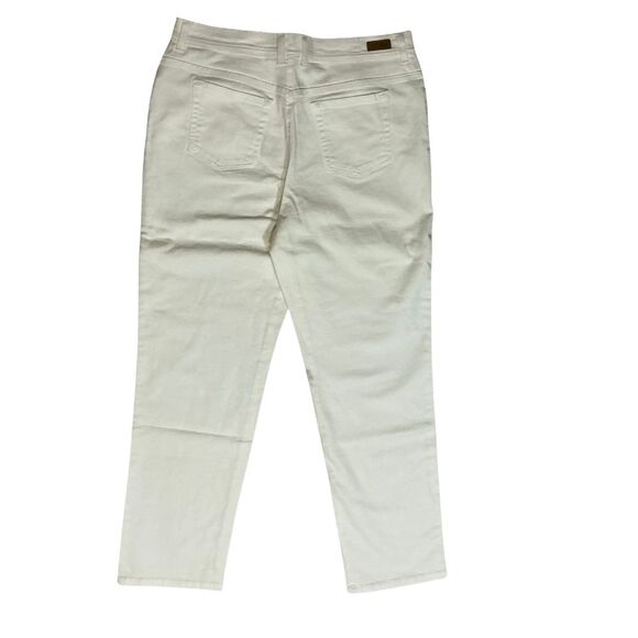 Gloria Vanderbilt White Stretch Jeans Size 16 Classic Fit 5 Pocket New - Picture 2 of 7
